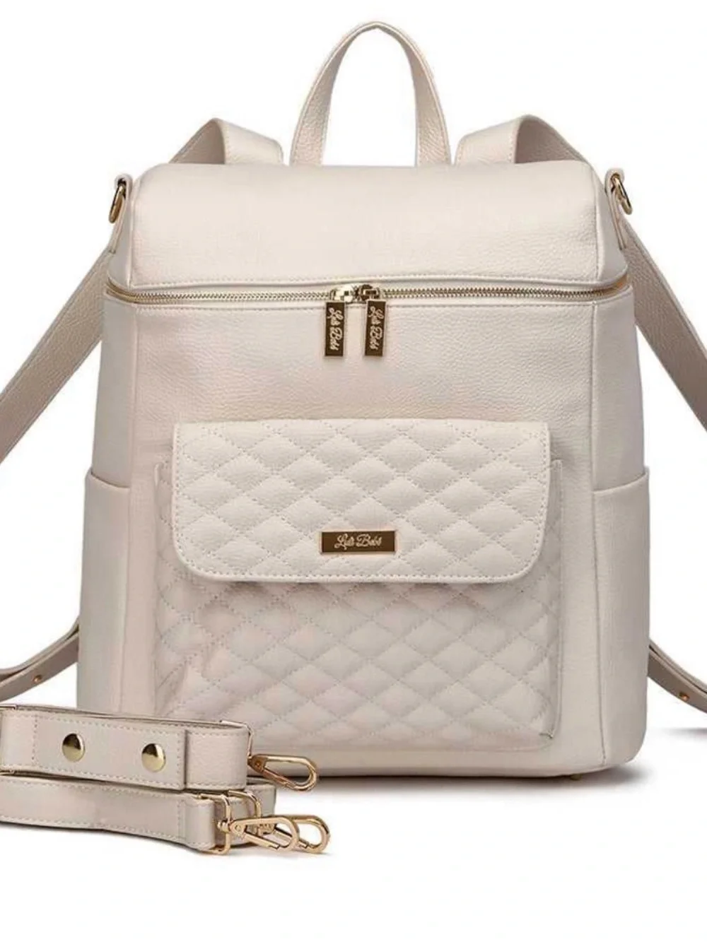 Luli Bebe- Monaco Diaper Bag Backpack - Pearl White